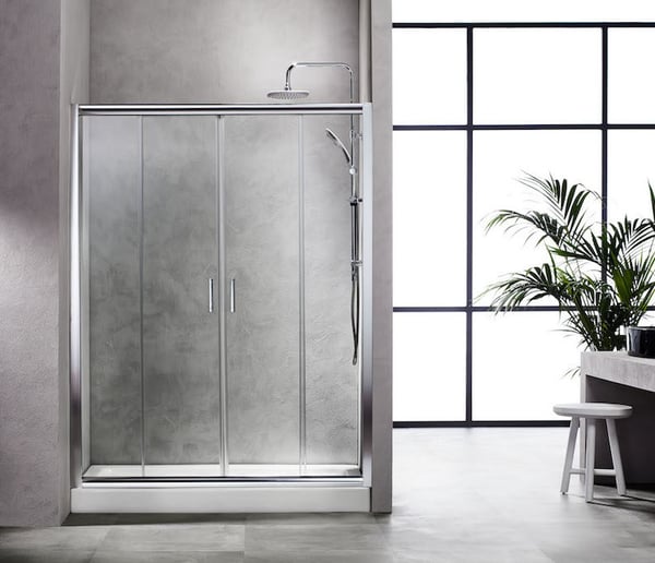 Καμπίνα συρόμενη τετράφυλλη διάφανη New Tema 140x180cm